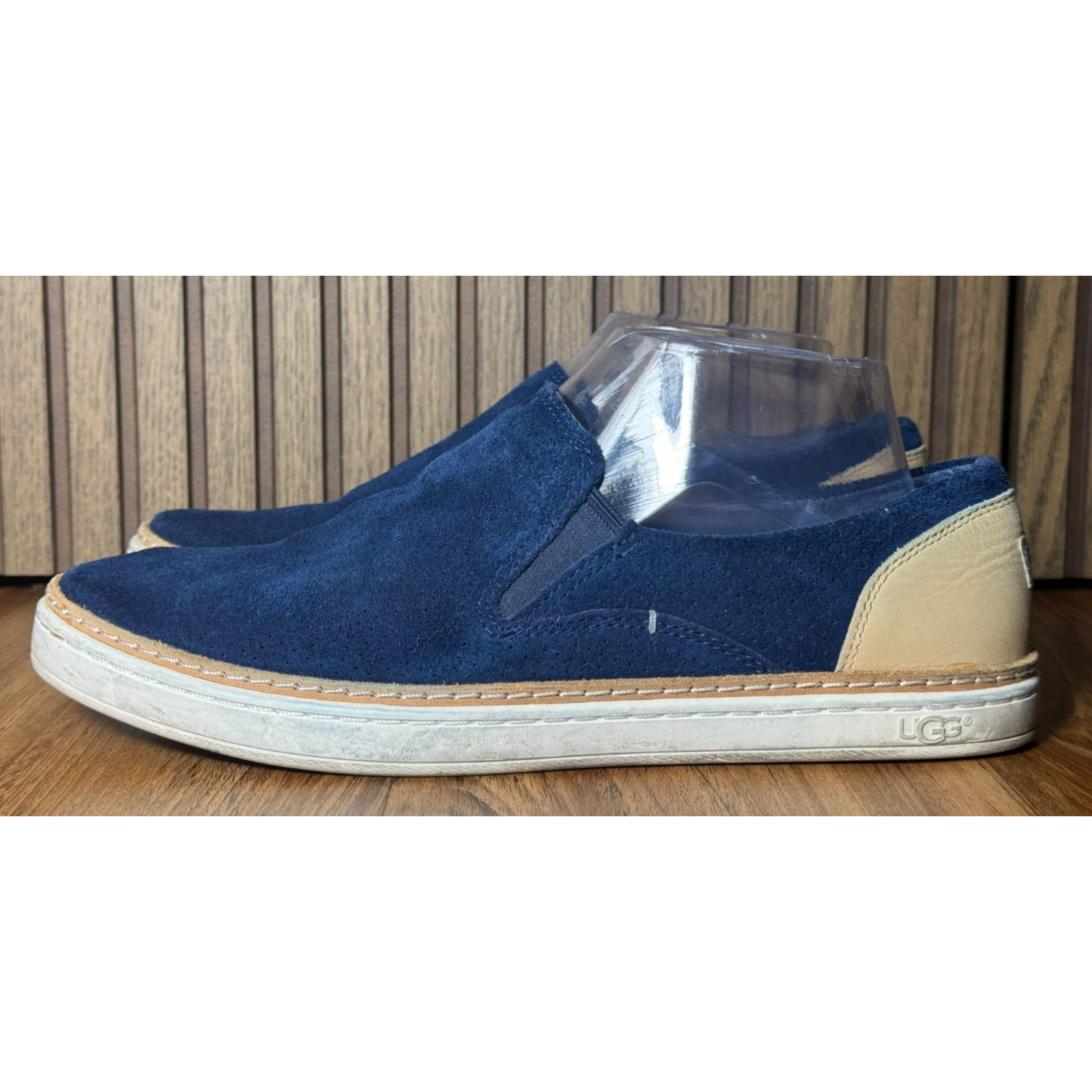 Ugg Adley Perf Marino Blue Slip On Leather Sneakers - Women's Size 8 - Worn Once